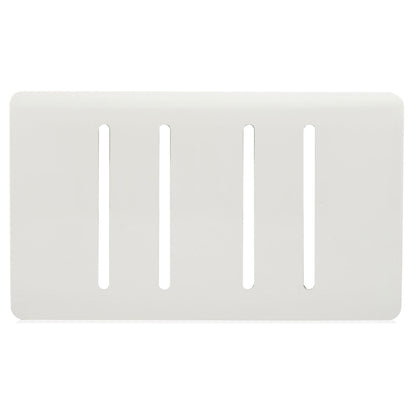 Trendi Switch 4 Gang Spare Twin Faceplate for Modern Designer Light Switch in Ice White