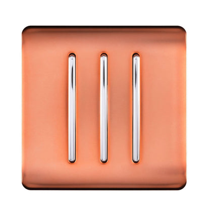 Trendi Switch 3 Gang Spare Faceplate for Modern Designer Light Switch in Copper
