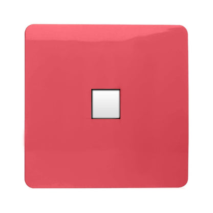 Trendi Switch 1 Gang Spare Faceplate For Modern Designer Telephone Slave Socket in Strawberry Red