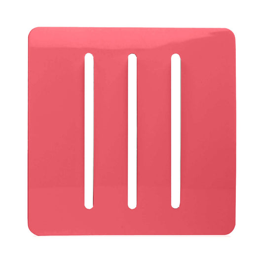 Trendi Switch 3 Gang Spare Faceplate for Modern Designer Light Switch in Strawberry Red