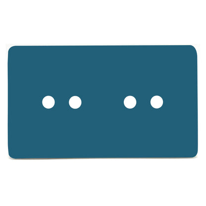 Trendi Switch 4 Gang LED Dimmer Replacement Faceplate in Ocean Blue