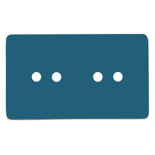 Trendi Switch 4 Gang LED Dimmer Replacement Faceplate in Ocean Blue