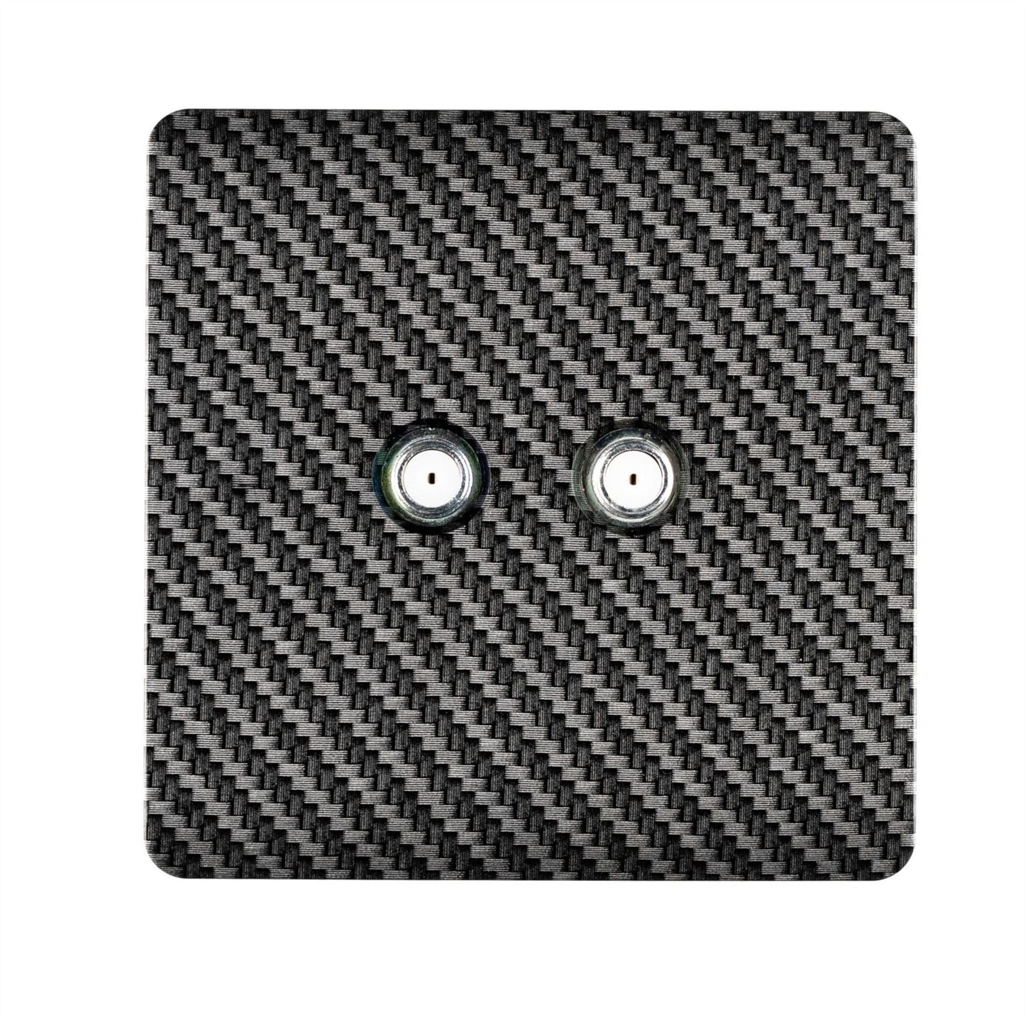 Trendi Switch 2 Gang Male F-Type Satellite Television Socketin Carbon Fibre