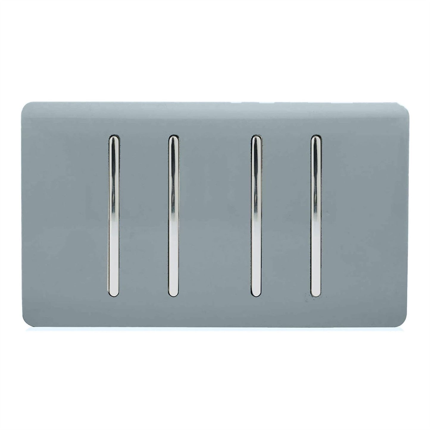 Trendi Switch 4 Gang Spare Twin Faceplate for Modern Designer Light Switch in Cool Grey