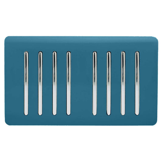 Trendi Switch 8 Gang Spare Faceplate for Modern Designer Light Switch in Ocean Blue