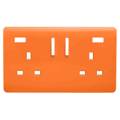 Trendi Switch 2 Gang USB Spare Faceplate For Modern Designer Plug Socket in Sunset Orange