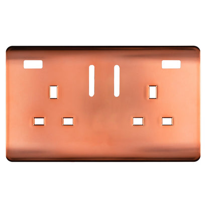 Trendi Switch 2 Gang USB Spare Faceplate For Modern Designer Plug Socket in Copper