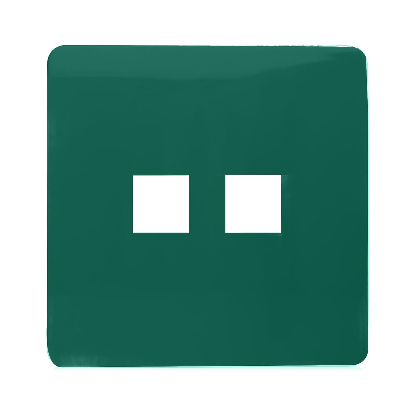 Trendi Switch 2 Gang Spare Faceplate For Modern Designer Telephone Slave Socket in Dark Forest Green