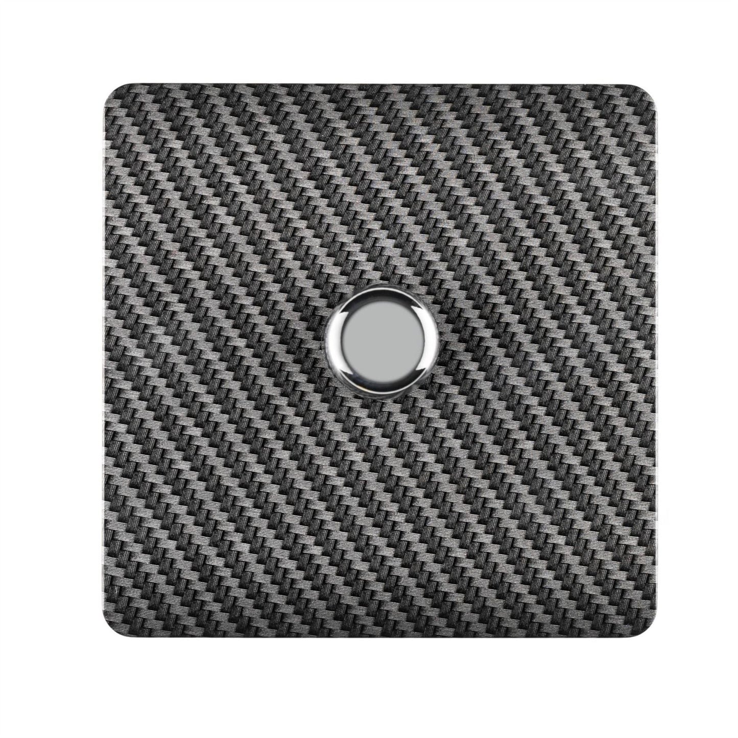 Trendi Switch 1 Gang 1 or 2 way 150w Rotary LED Dimmer Light Switchin Carbon Fibre