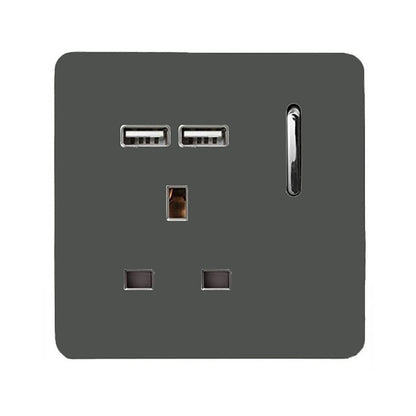 Trendi Switch 1 Gang USB 2100mA Plug Socket in Charcoal Grey