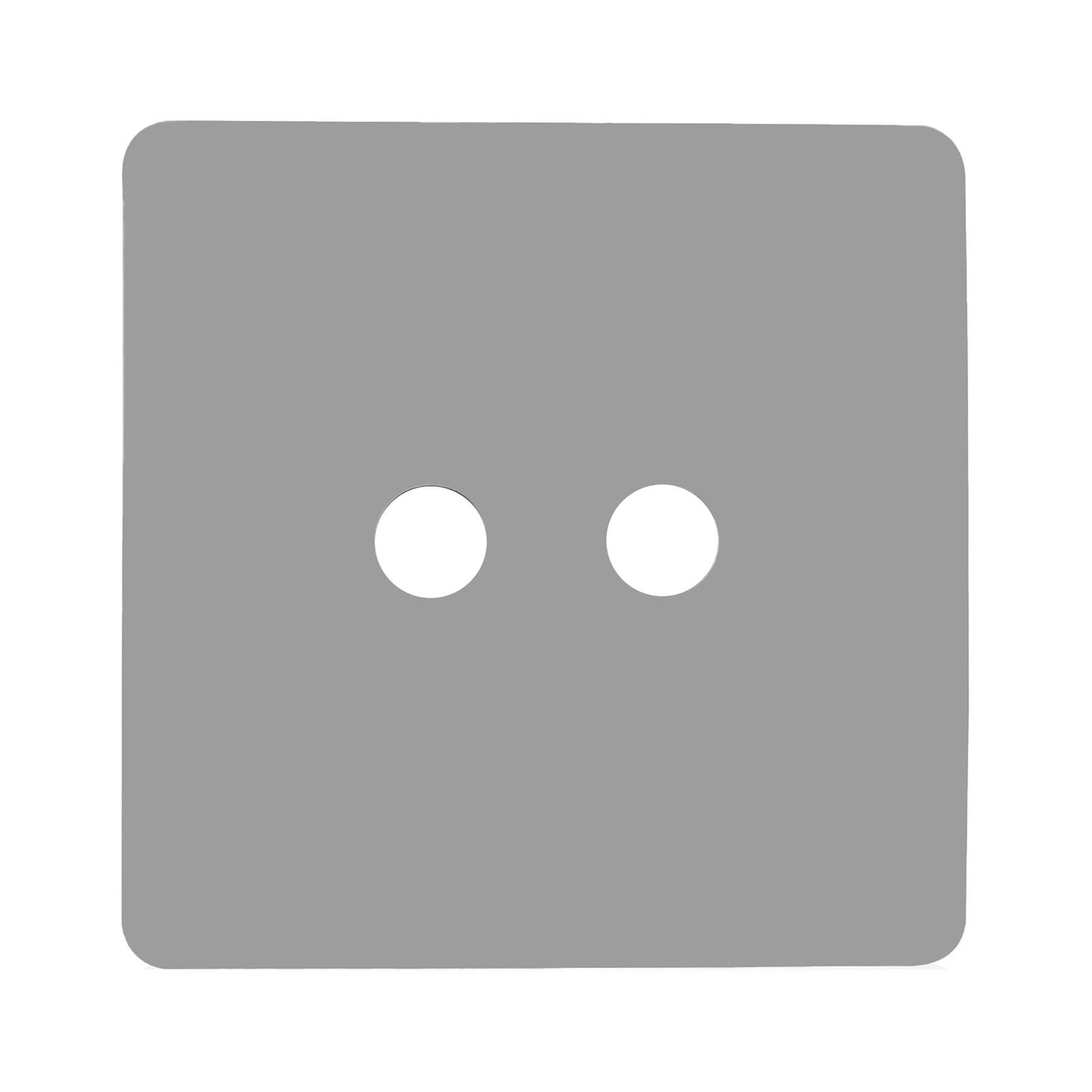 Trendi Switch 2 Gang Spare Faceplate For Co-Axial Modern Designer Television Socket in Light Grey