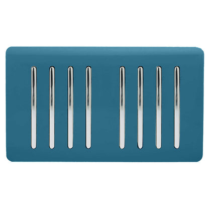 Trendi Switch 8 Gang 1 or 2 Way Light Switch in Ocean Blue