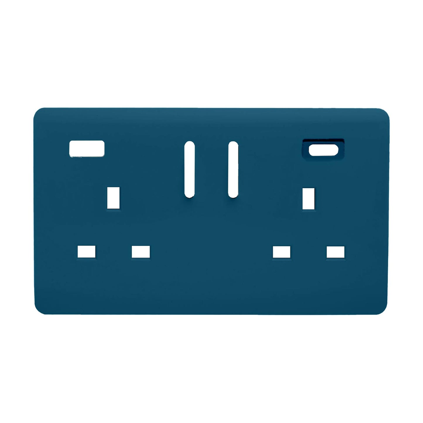 Trendi Switch 2 Gang Type A&C USB Spare Faceplate For Modern Designer Plug Socket in Midnight Blue