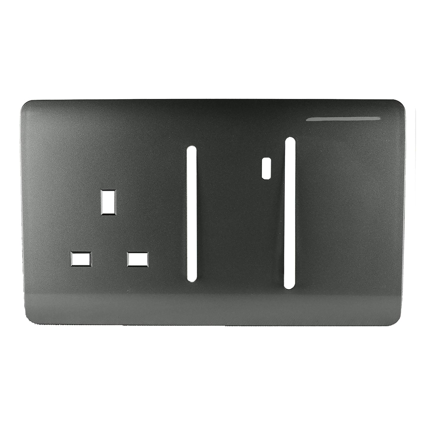 Trendi Switch Spare Faceplate For Cooker Switch & Plug Socket with Neon in Charcoal Grey