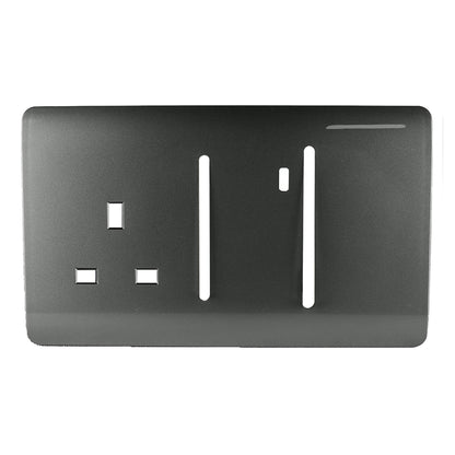 Trendi Switch Spare Faceplate For Cooker Switch & Plug Socket with Neon in Charcoal Grey