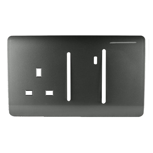 Trendi Switch Spare Faceplate For Cooker Switch & Plug Socket with Neon in Charcoal Grey