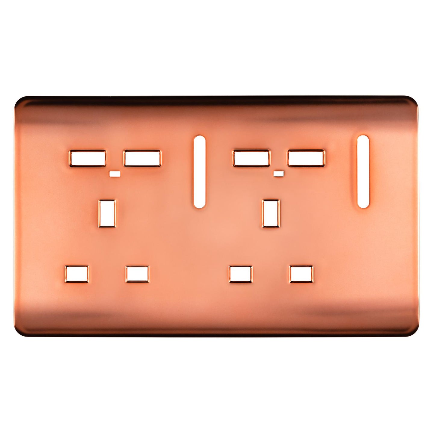 Trendi Switch 2 Gang 4 Port USB Spare Faceplate For Modern Designer Plug Socket in Copper