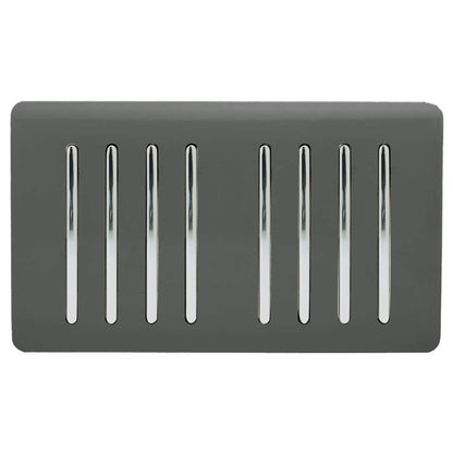 Trendi Switch 8 Gang 1 or 2 Way Light Switch in Charcoal Grey
