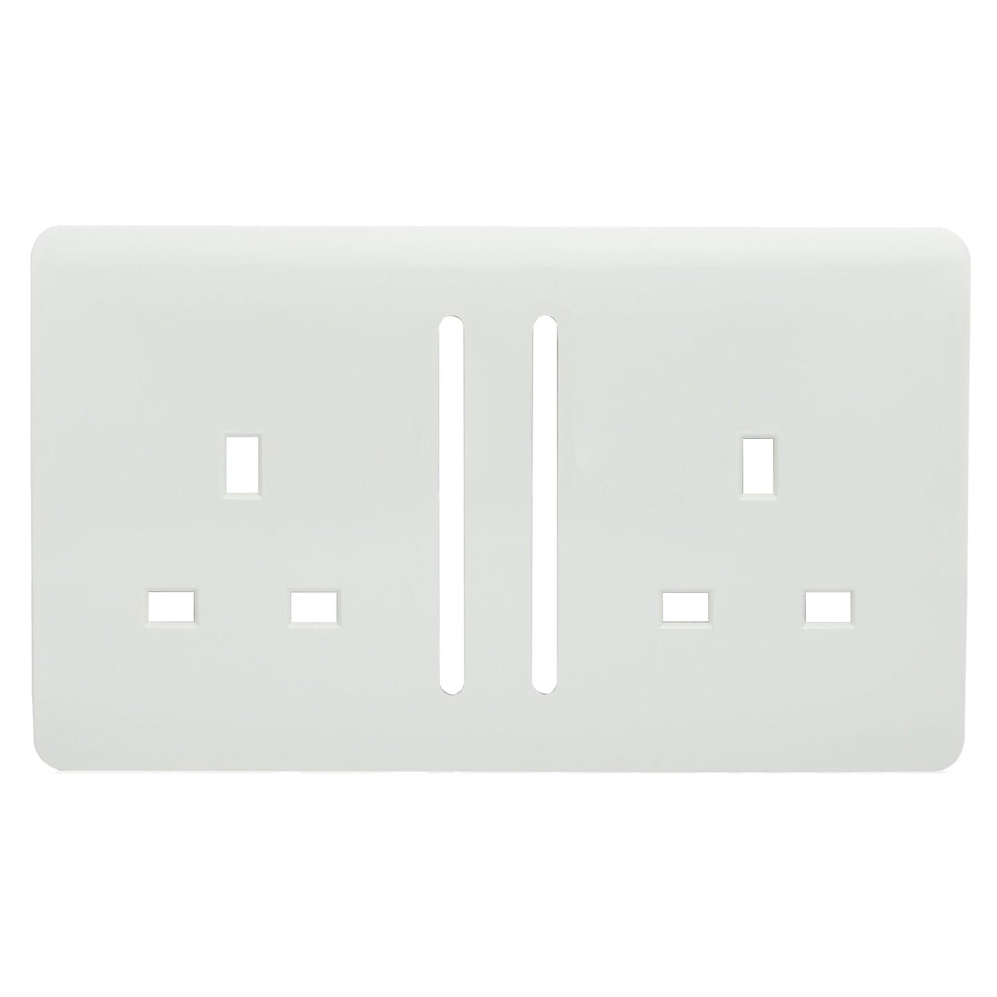 Trendi SPARE FACEPLATE For 2 Gang  13 Amp Switched Plug Socket White