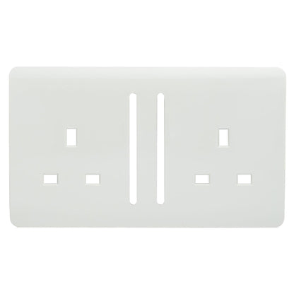 Trendi SPARE FACEPLATE For 2 Gang  13 Amp Switched Plug Socket White