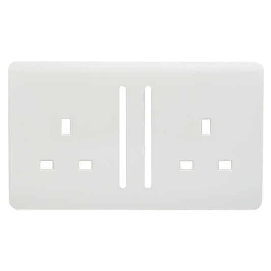 Trendi SPARE FACEPLATE For 2 Gang  13 Amp Switched Plug Socket White