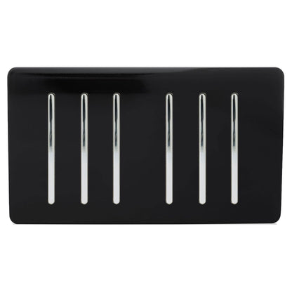 Trendi Switch 6 Gang 1 or 2 Way Light Switch in Piano Black