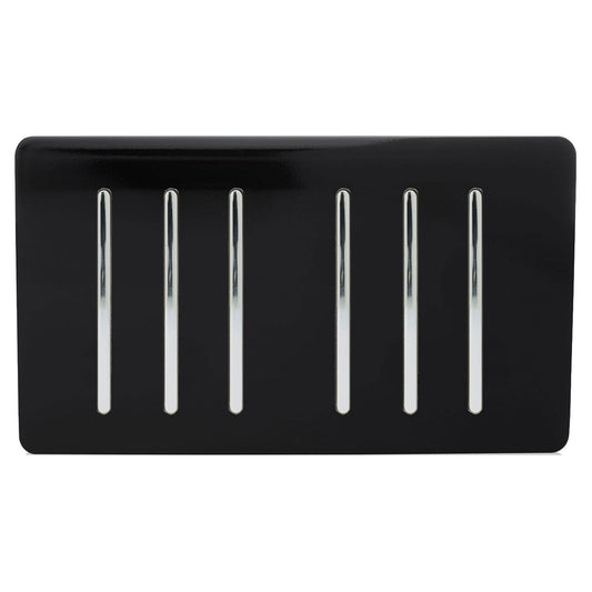 Trendi Switch 6 Gang 1 or 2 Way Light Switchin Piano Black