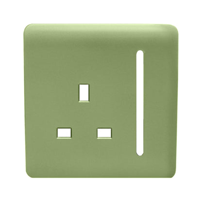 Trendi Switch 1 Gang 13 Amp Switched Spare Faceplate For Modern Designer Plug Socket in Moss Green