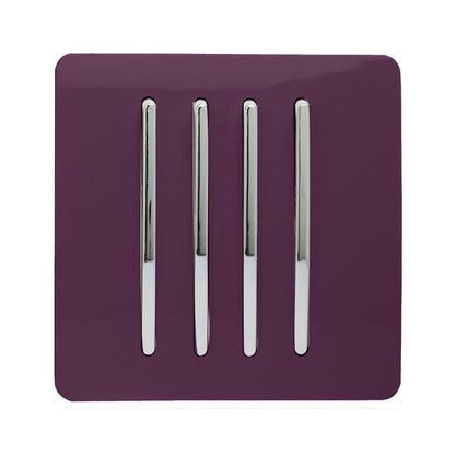 Trendi Switch 4 Gang 1 or 2 way Rocker Light Switch in Plum Purple