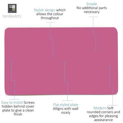 Trendi Switch Double Blanking Plate in Candy Pink