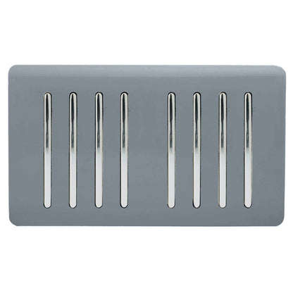 Trendi Switch 8 Gang 1 or 2 Way Light Switch in Warm Grey
