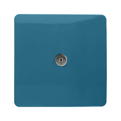 Trendi Switch 1 Gang Female Co-Axial Television Socket in Ocean Blue
