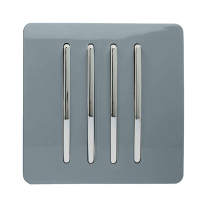 Trendi Switch 4 Gang 1 or 2 way Rocker Light Switch in Cool Grey