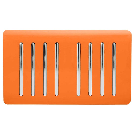 Trendi Switch 8 Gang Spare Faceplate for Modern Designer Light Switch in Sunset Orange