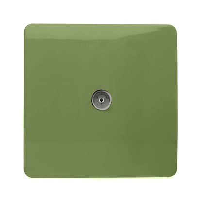 Trendi Switch 1 Gang Female Co-Axial Television Socket in Moss Green