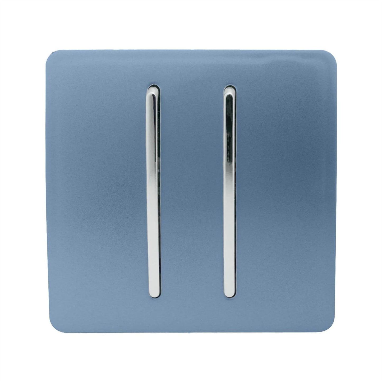 Trendi Switch 2 Gang Intermediate Rocker Light Switch in Sky Blue