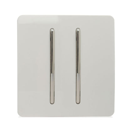 Trendi Switch 2 Gang 1 or 2 way Rocker Light Switch in Ice White
