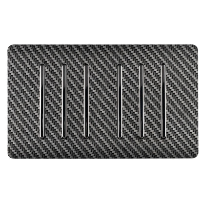 Trendi Switch 6 Gang 1 or 2 Way Light Switch in Carbon Fibre