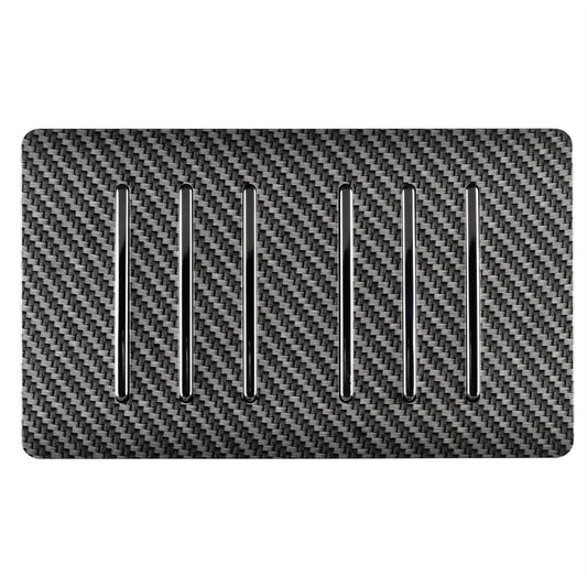 Trendi Switch 6 Gang 1 or 2 Way Light Switchin Carbon Fibre
