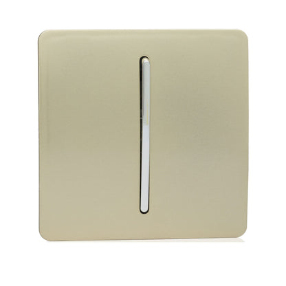 Trendi Switch 1 Gang 1 or 2 way Rocker Light Switch in Champagne Gold