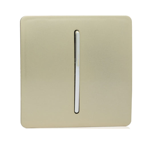 Trendi Switch 1 Gang 1 or 2 way Rocker Light Switchin Champagne Gold