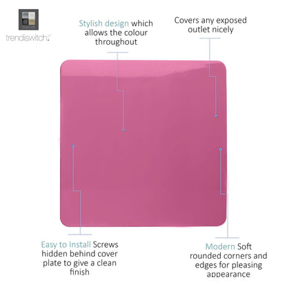 Trendi Switch Single Blanking Plate in Candy Pink