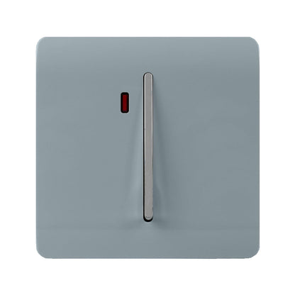 Trendi Switch 1 Gang 45 Amp Cooker Switch with Neon in Cool Grey