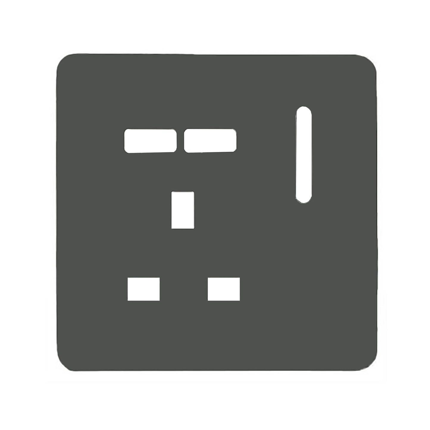 Trendi Switch 1 Gang USB Spare Faceplate For Modern Designer Plug Socket in Charcoal Grey