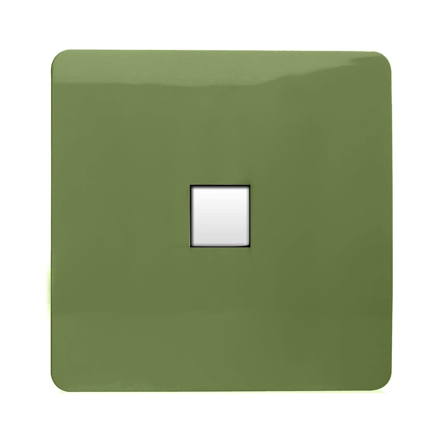 Trendi Switch 1 Gang Spare Faceplate For Modern Designer Telephone Slave Socket in Moss Green
