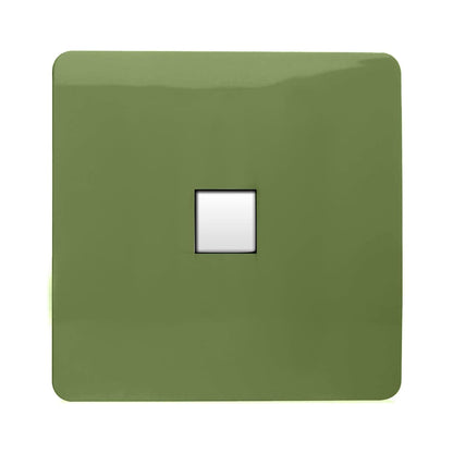 Trendi Switch 1 Gang Spare Faceplate For Modern Designer Telephone Slave Socket in Moss Green
