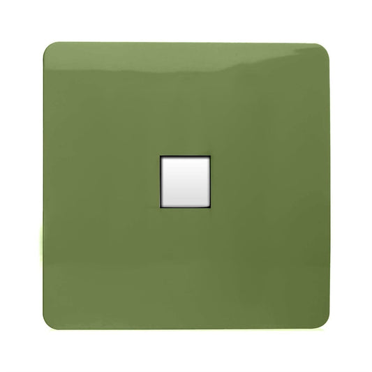 Trendi Switch 1 Gang Spare Faceplate For Modern Designer Telephone Slave Socket in Moss Green