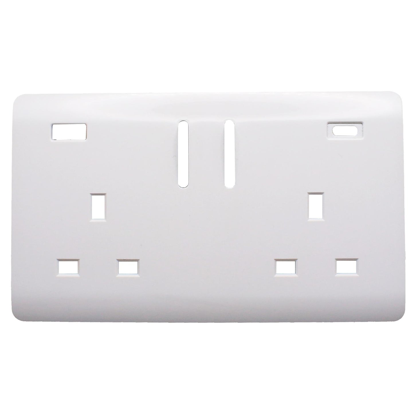 Trendi Switch 2 Gang Type A&C USB Spare Faceplate For Modern Designer Plug Socket in Ice White