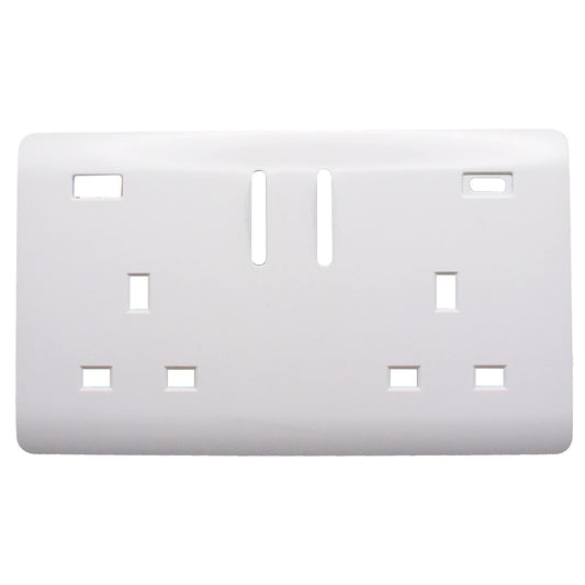 Trendi Switch 2 Gang Type A&C USB Spare Faceplate For Modern Designer Plug Socket in Ice White