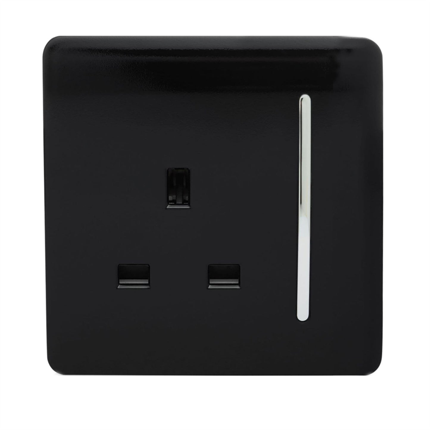 Trendi Switch 1 Gang 13 Amp Switched Plug Socketin Piano Black